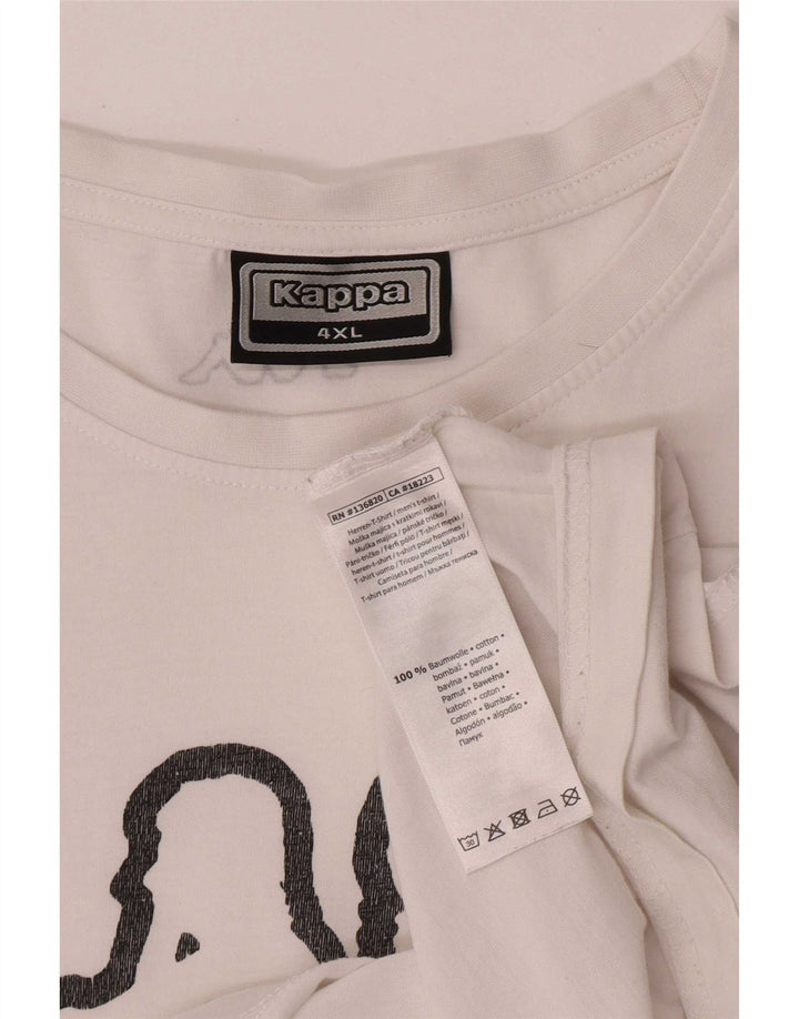 Ανδρικό γραφικό T-Shirt Kappa Top 4XL Λευκό βαμβακερό
