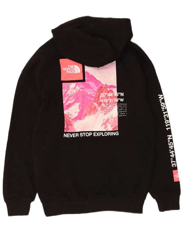 The North Face Γυναικείο Γραφικό Hoodie Jumper UK 10 Small Black Cotton