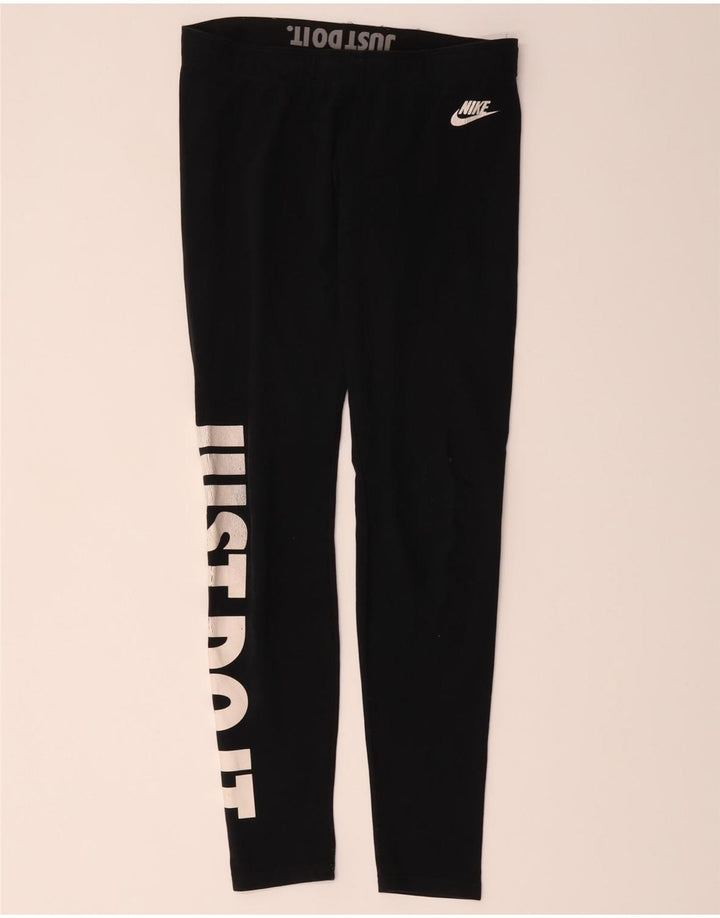 Γυναικεία γραφικά κολάν Nike UK 12 μεσαίο μαύρο βαμβακερό