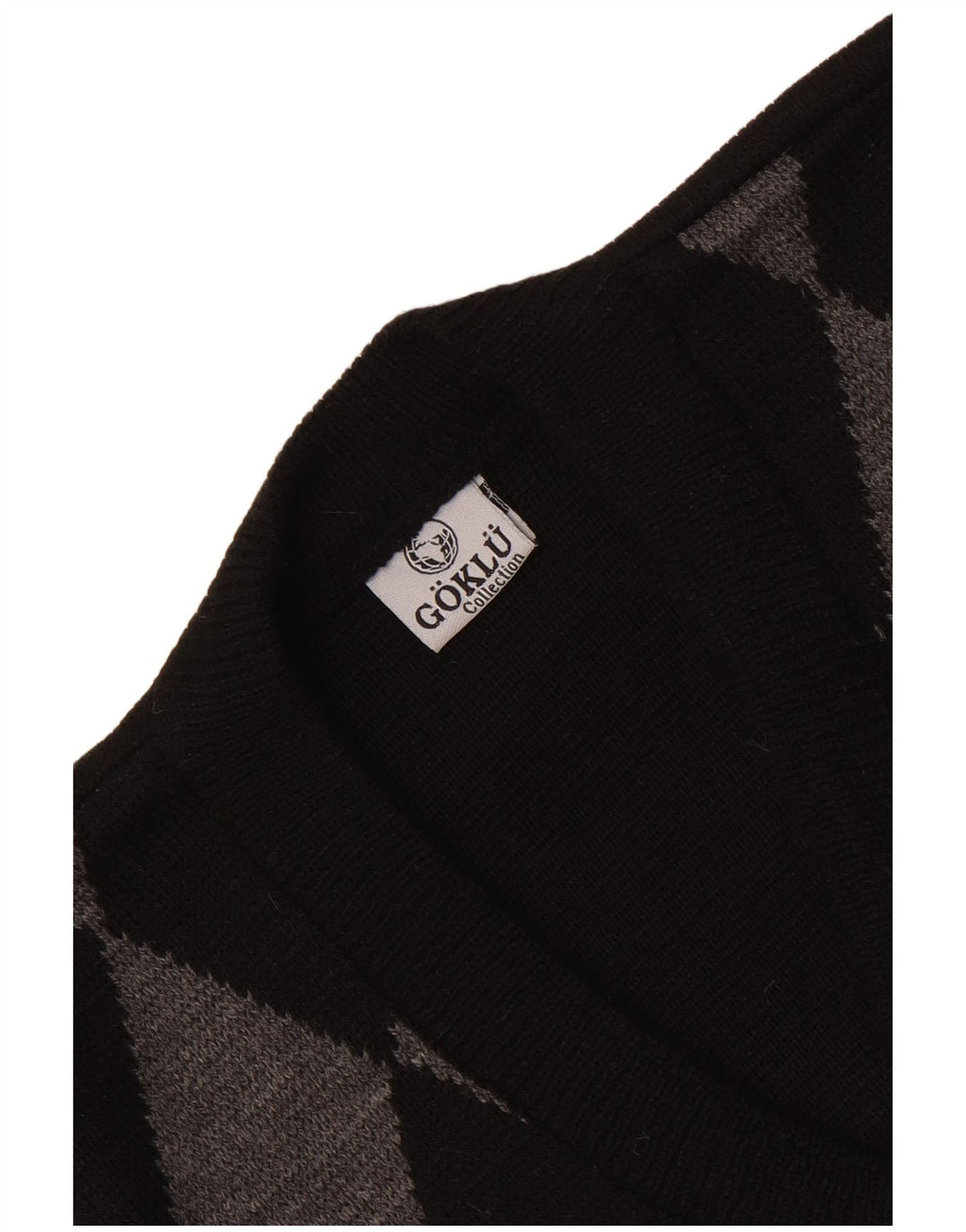 Vintage ανδρικό γιλέκο Tank Top Small Black Argyle/Diamond