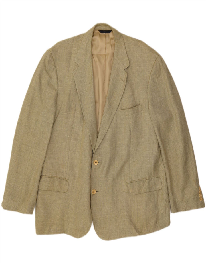 BROOKS BROTHERS Mens 2 Button Blazer Jacket IT 48 Medium Green Silk Vintage Brooks Brothers and Second-Hand Brooks Brothers from Messina Hembry 