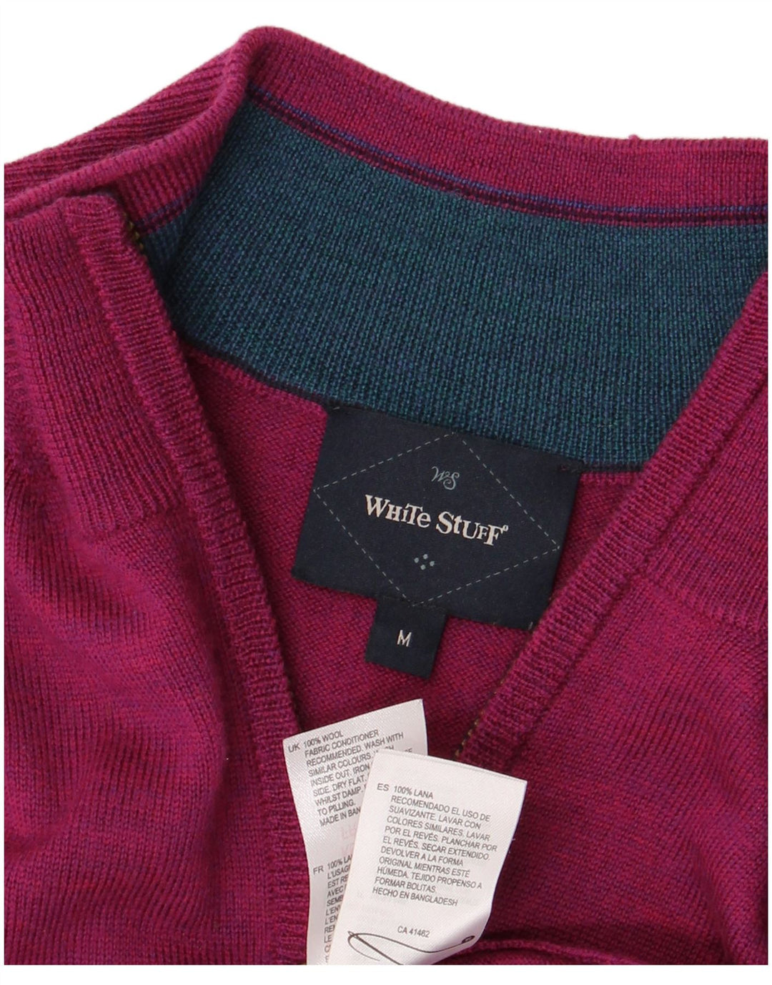 White Stuff Ανδρικό πουλόβερ με φερμουάρ, μεσαίο ροζ μαλλί
