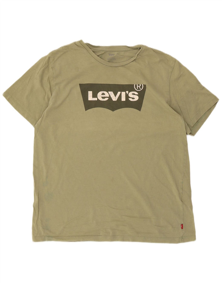 Ανδρικό γραφικό T-Shirt Levi's Top μεγάλο χακί βαμβακερό