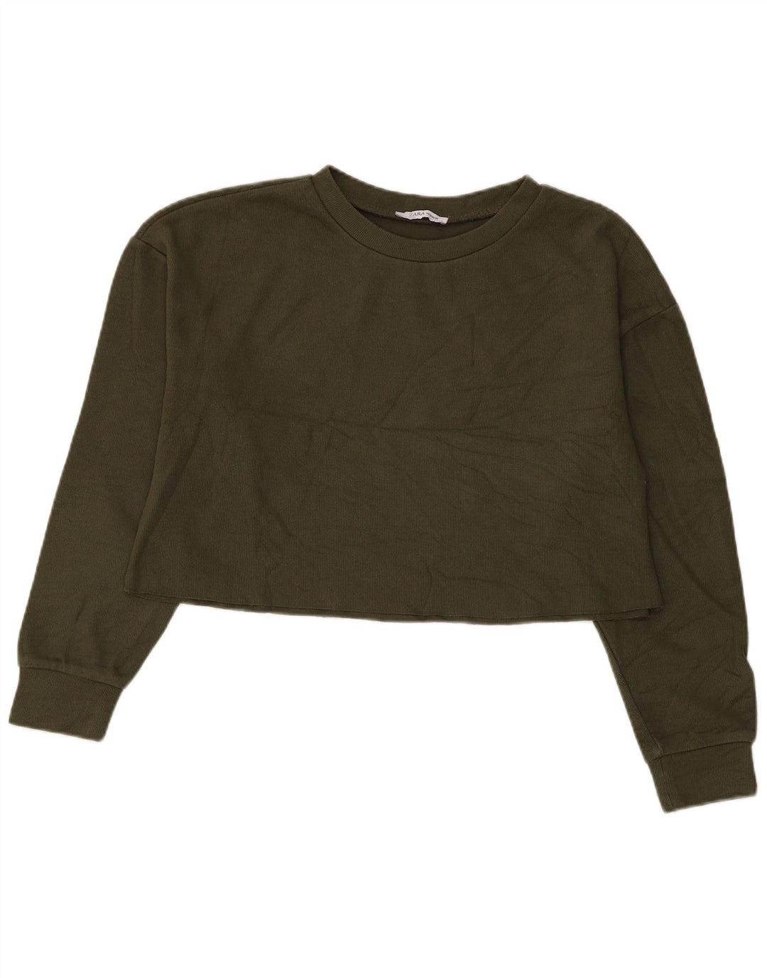 Zara Γυναικεία φούτερ Crop Oversized Jumper UK 10 Small Khaki