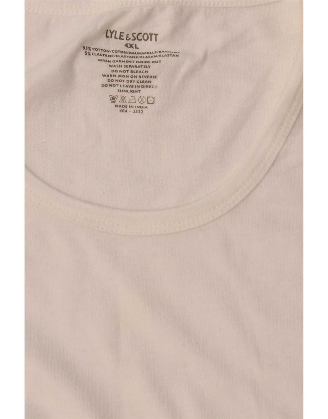 Ανδρικό T-Shirt Lyle & Scott Top 4XL Λευκό βαμβακερό