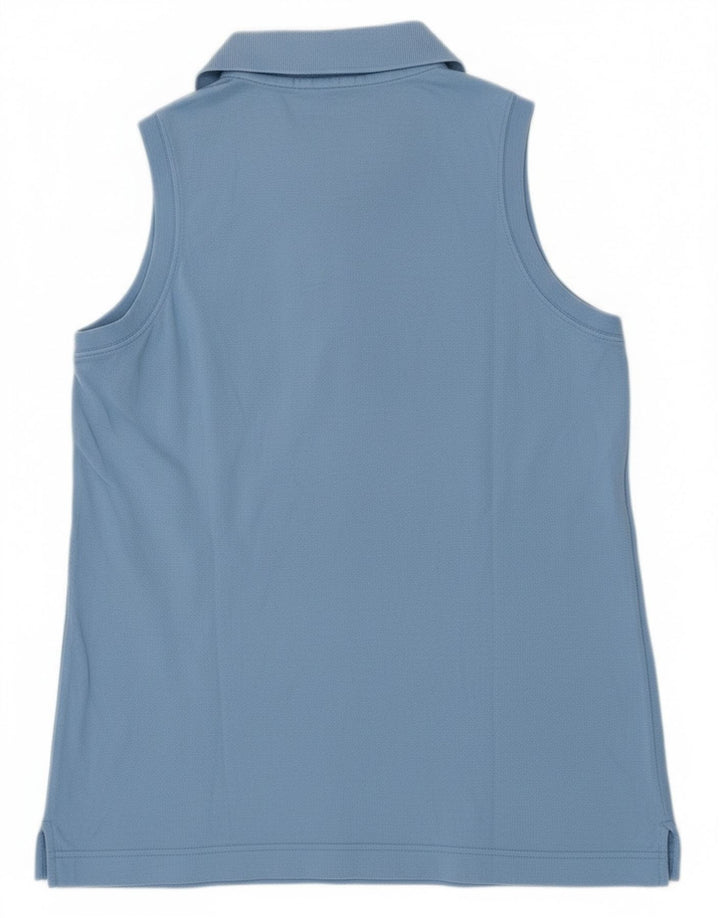 Sergio Tacchini γυναικείο αμάνικο μπλουζάκι πόλο UK 12 μεσαίο μπλε βαμβακερό