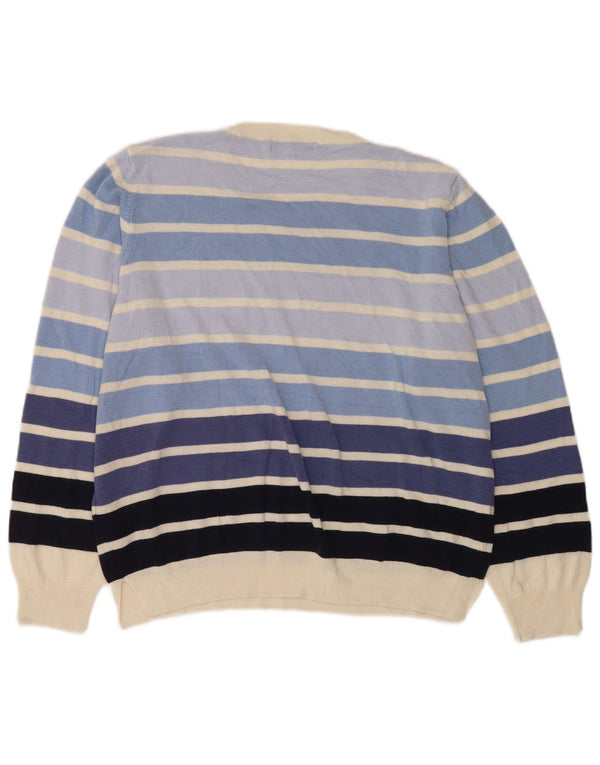 Marks & Spencer Γυναικείο πουλόβερ με λαιμόκοψη UK 20 2XL μπλε ριγέ