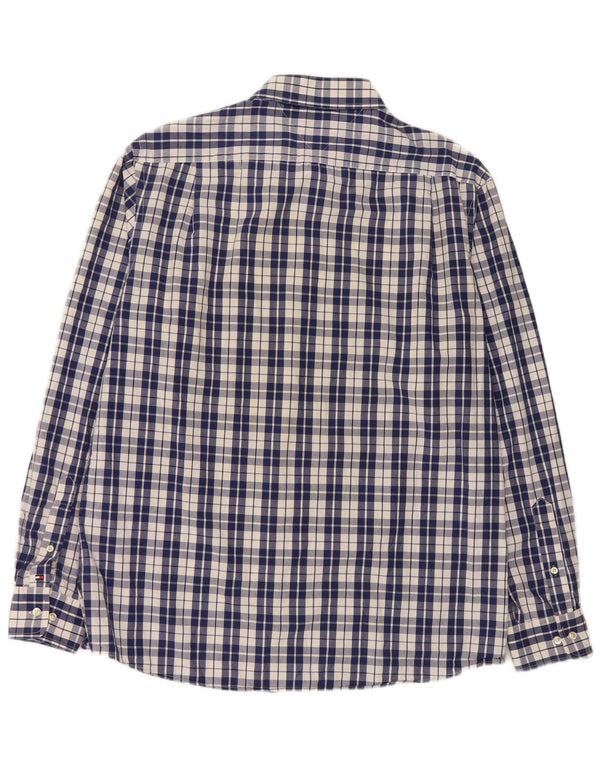 Tommy Hilfiger Ανδρικό πουκάμισο Slim Fit Size 16 1/2 Large Navy Blue Check Cotton
