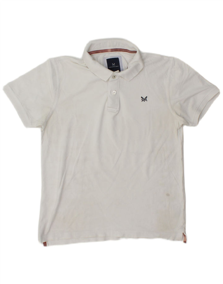 Ανδρικό μπλουζάκι πόλο Crew Clothing, μεσαίο λευκό βαμβακερό