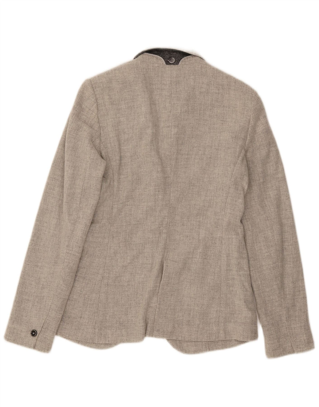 Massimo Dutti Γυναικείο Μπουφάν σακάκι με 1 κουμπί EU 38 Μικρό Γκρι μαλλί