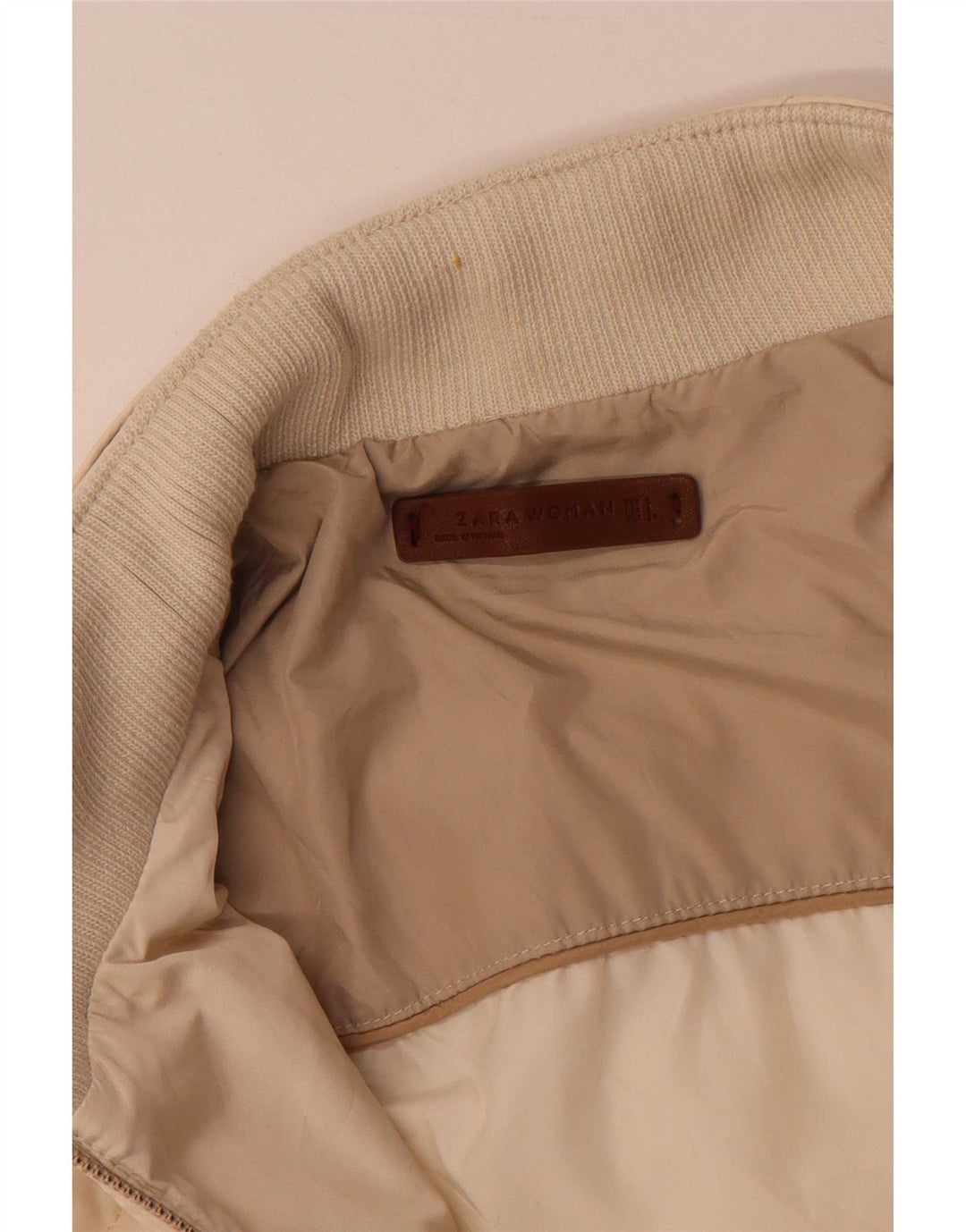 Zara Γυναικείο Καπιτονέ μπουφάν UK 16 Large Beige Polyester