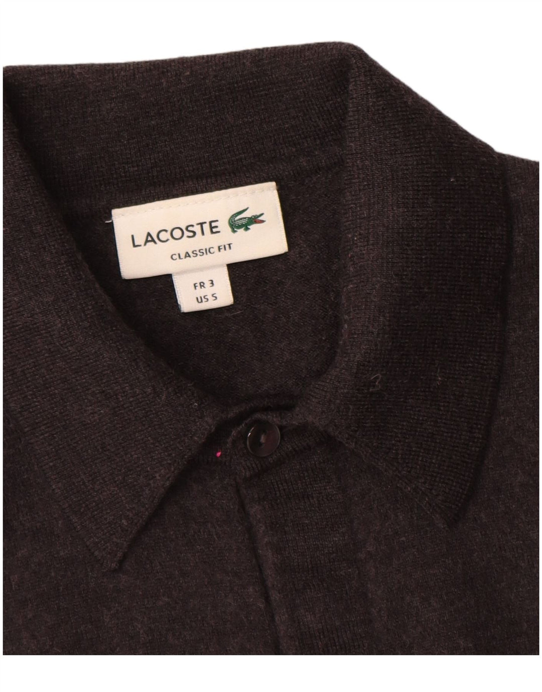 Ανδρικό πουλόβερ Lacoste Classic Fit Polo με λαιμό, μέγεθος 3, μικρό γκρι μαλλί