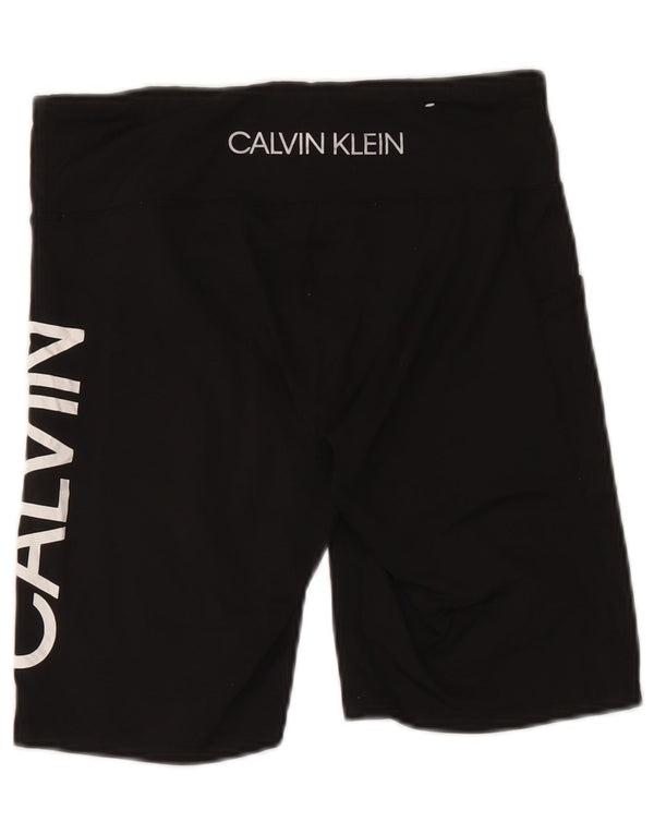 Γυναικείο γραφικό αθλητικό σορτς Calvin Klein UK 14 μεγάλο μαύρο νάιλον