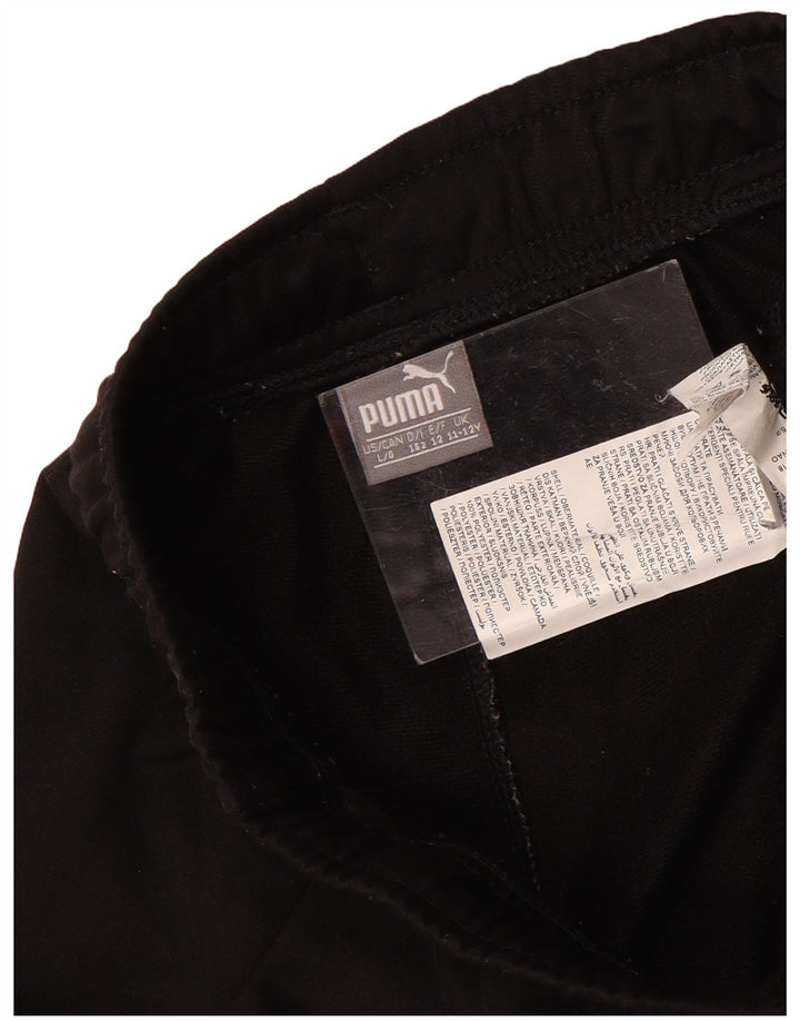 PUMA Boys Tracksuit Trousers Joggers 11-12 Years Μαύρο Πολυεστέρα