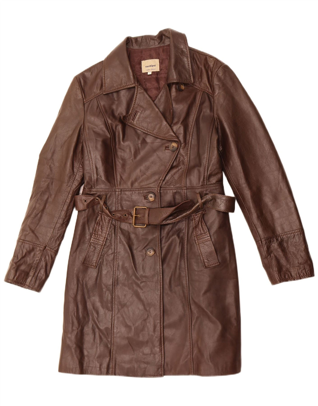 Conbipel Γυναικείο Δερμάτινο Παλτό IT 48 XL Καφέ Δερμάτινο