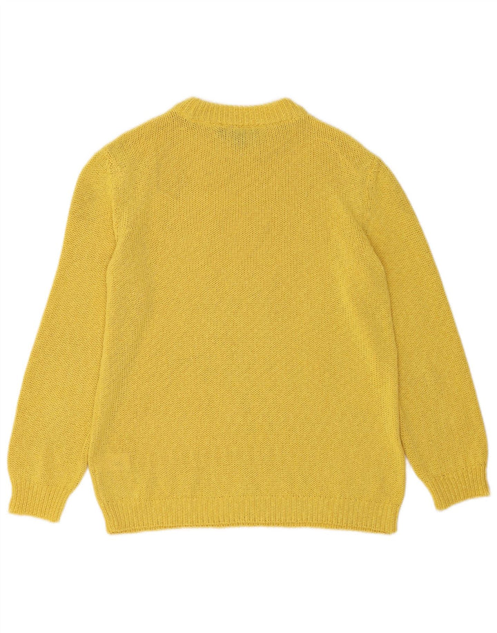 Zara Γυναικείο πουλόβερ με λαιμόκοψη UK 14 Medium Yellow Polyester