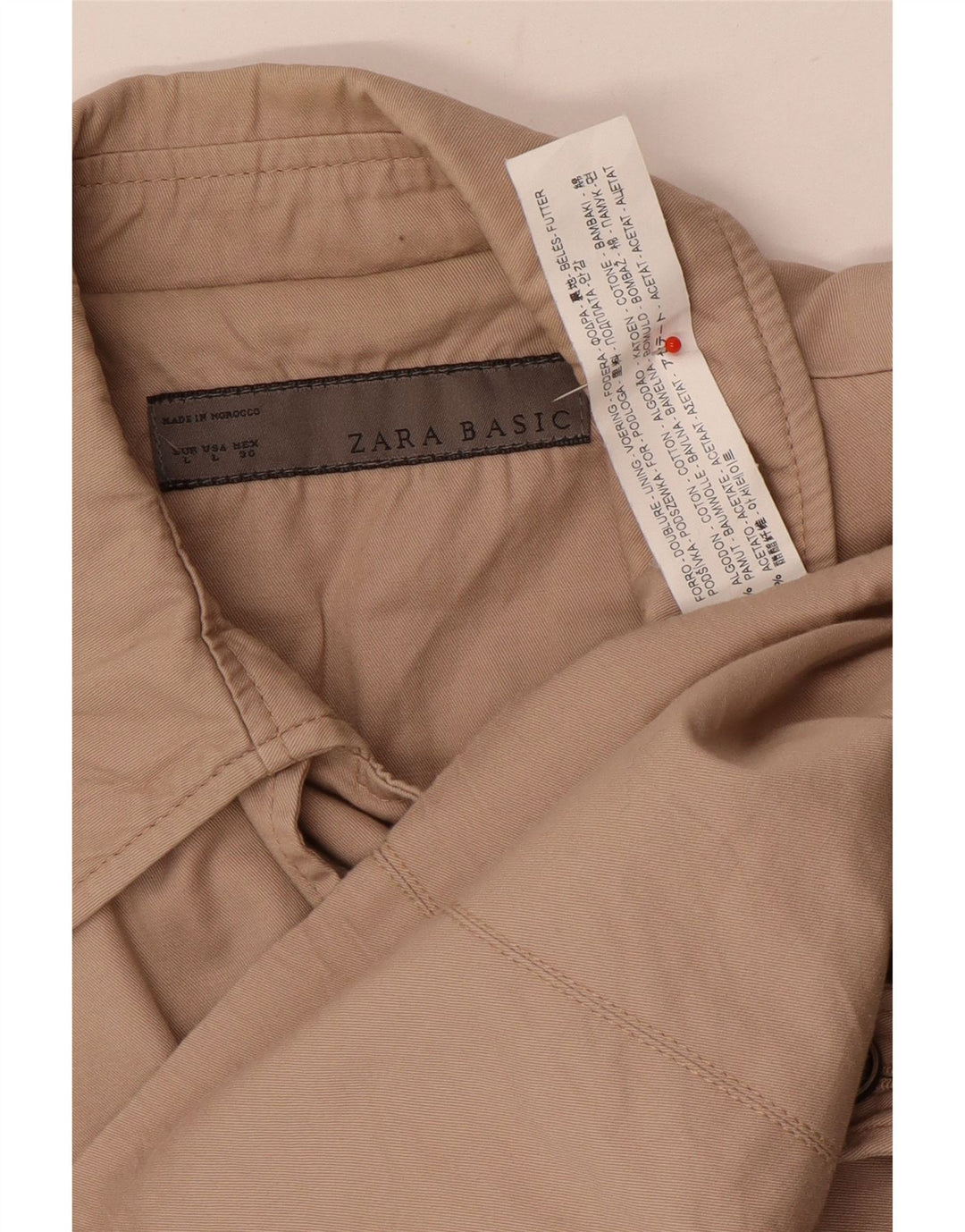 Zara Γυναικεία καμπαρντίνα UK 16 Large Beige Cotton