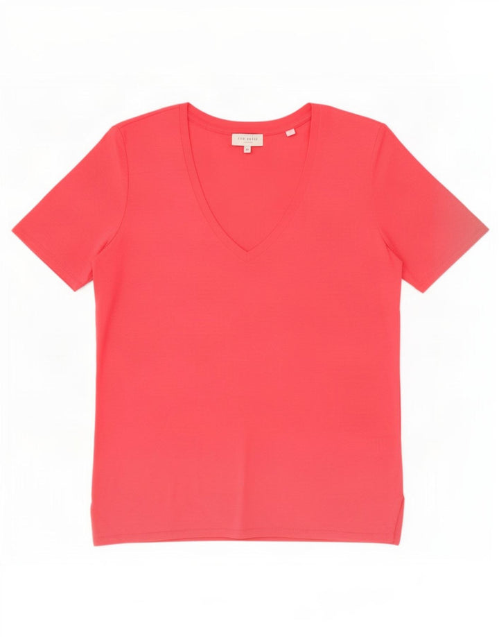 Γυναικείο T-Shirt Ted Baker Top Size 4 Μεγάλο Ροζ Πολυεστέρας