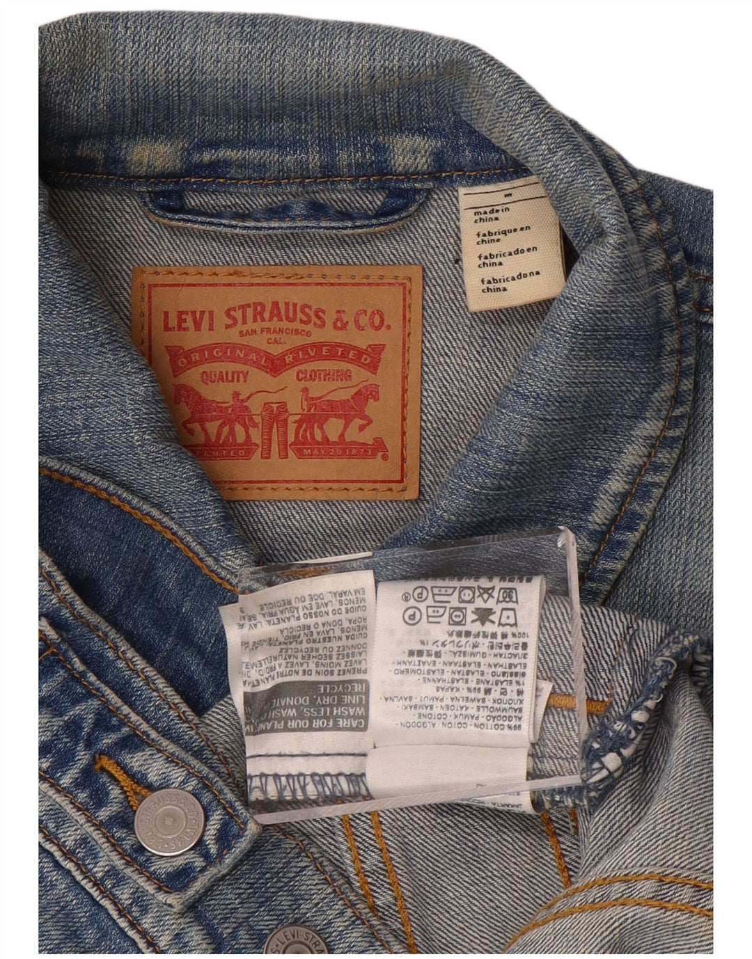 Γυναικείο τζιν μπουφάν Levi's UK 12 μεσαίο μπλε βαμβακερό