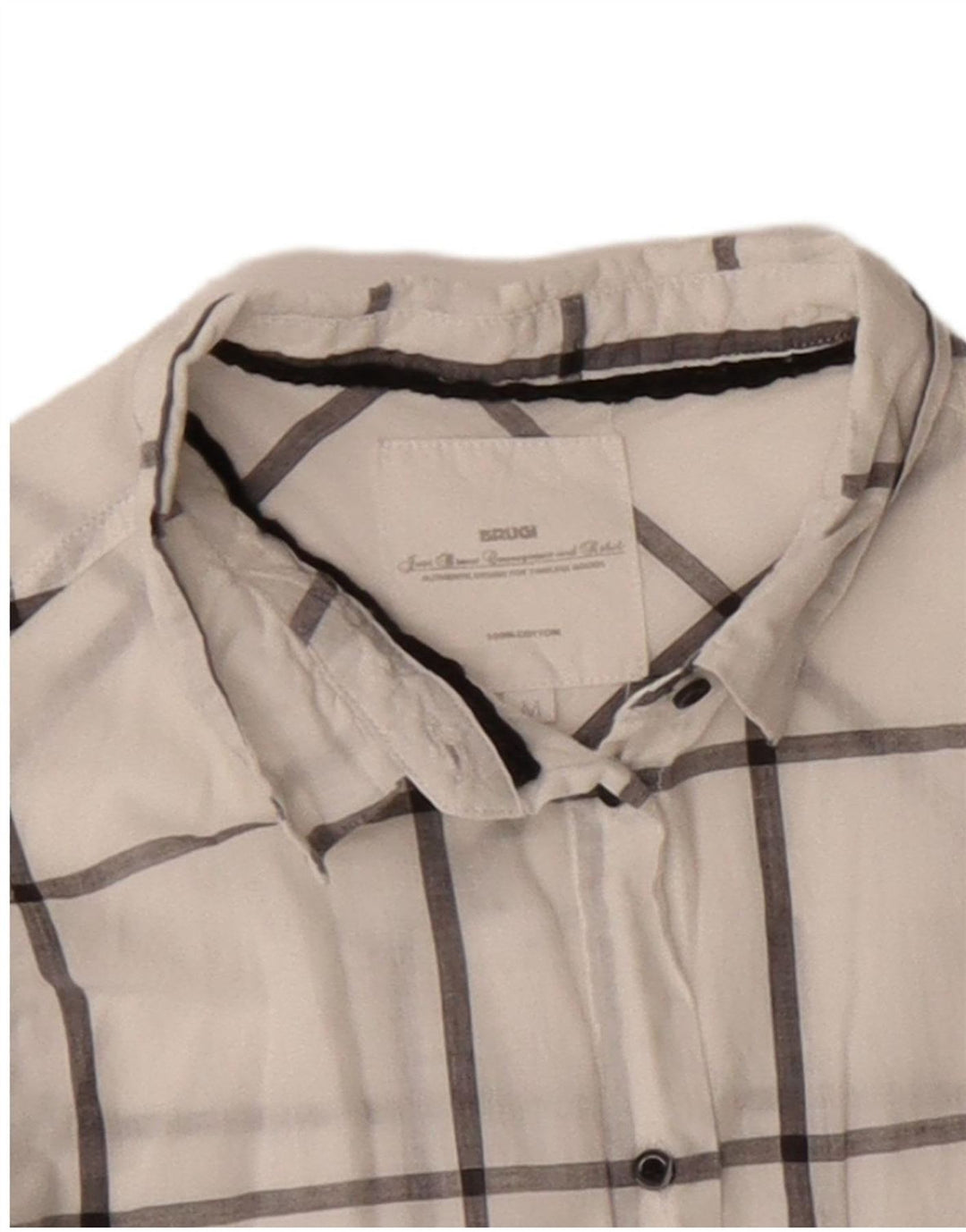 Brugi Γυναικείο Πουκάμισο UK 14 Μεσαίο λευκό βαμβακερό καρό