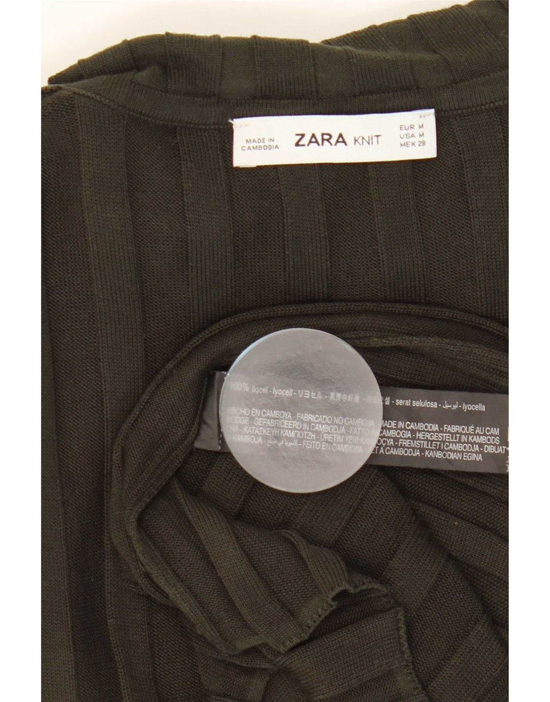 Zara Γυναικείο τοπ μακρυμάνικο UK 12 Medium Khaki Lyocell