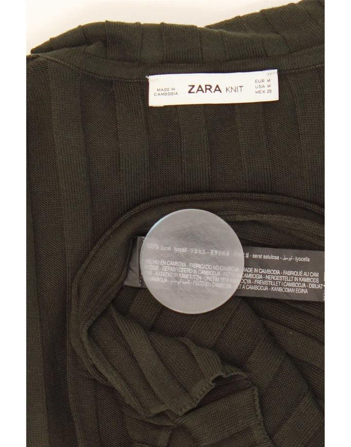 Zara Γυναικείο τοπ μακρυμάνικο UK 12 Medium Khaki Lyocell