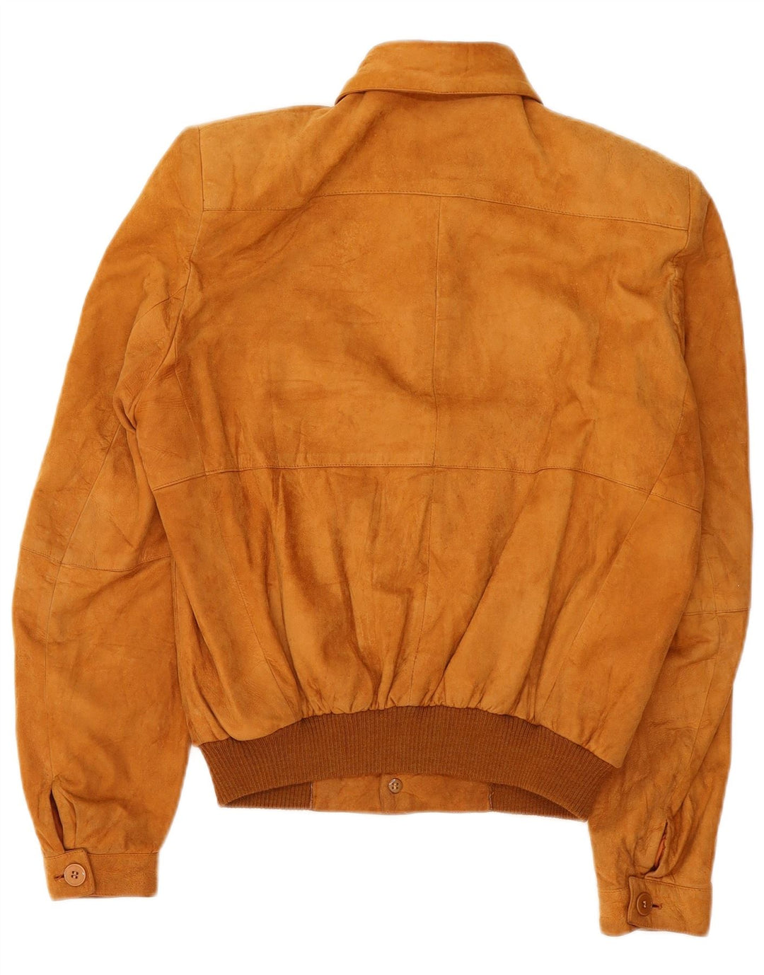 Vintage Ανδρικό Suede Bomber Jacket IT 46 Small Beige Leather