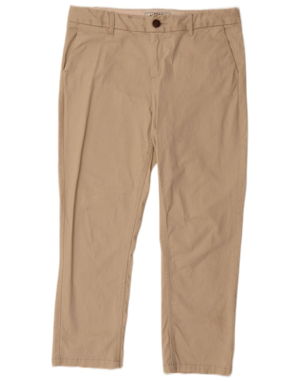 Fat Face Γυναικείο Cropped Παντελόνι UK 12 Medium W32 L24 Beige βαμβακερό