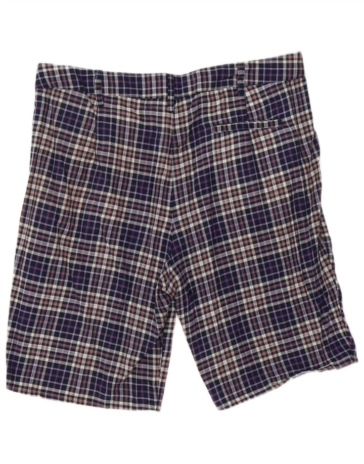 Zara Ανδρικό σορτς Chino μεγάλο W30 Navy Blue Check Cotton