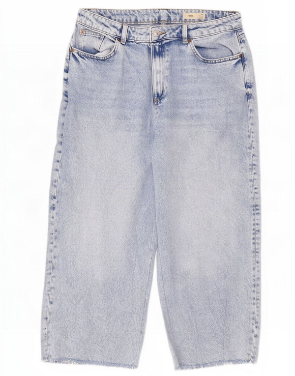 Marks & Spencer Γυναικεία τζιν Capri Wide Leg UK 14 Large W34 L23 Blue Cotton