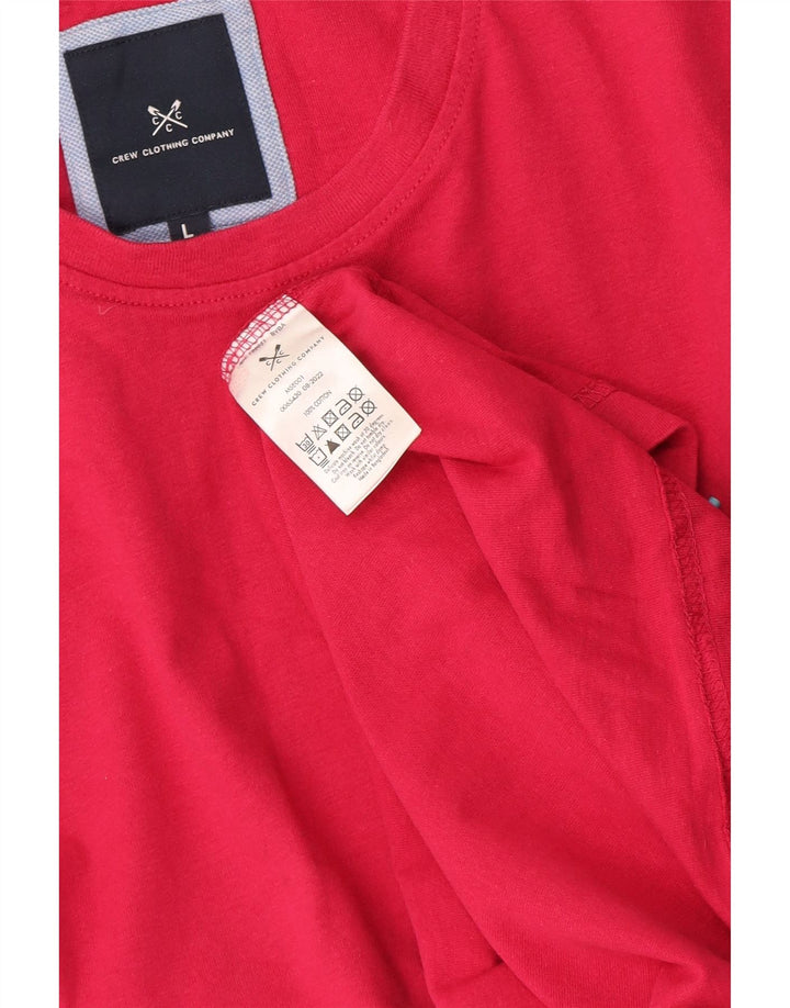 Ανδρικό T-Shirt Crew Clothing Top μεγάλο κόκκινο βαμβακερό