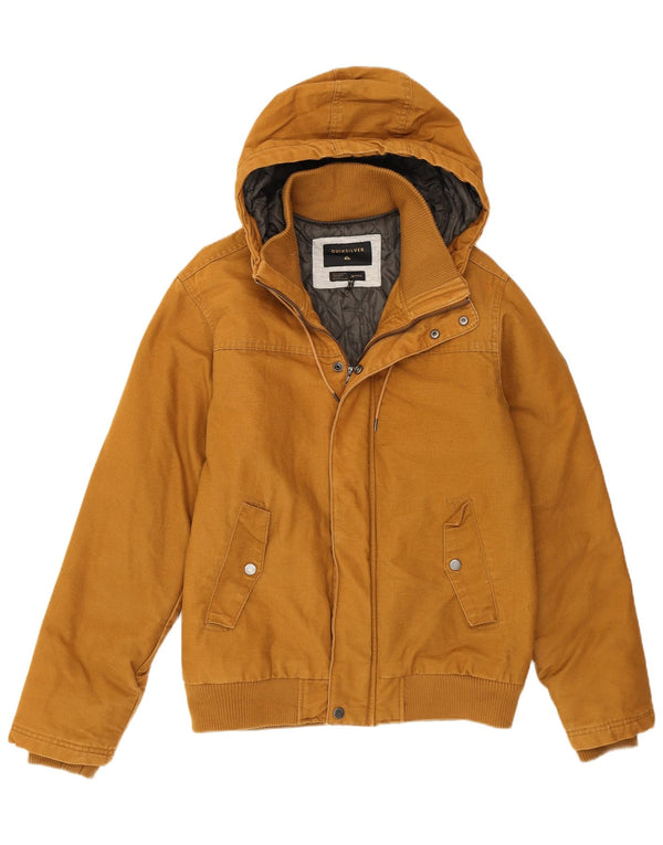 Quiksilver Ανδρικό Bomber Jacket με κουκούλα UK 36 Small Beige βαμβακερό