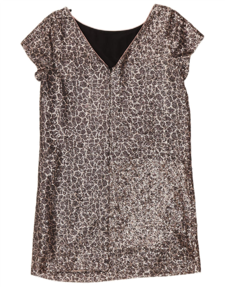 Επόμενο γυναικείο φόρεμα με παγιέτες Shift UK 12 Medium Silver Nylon