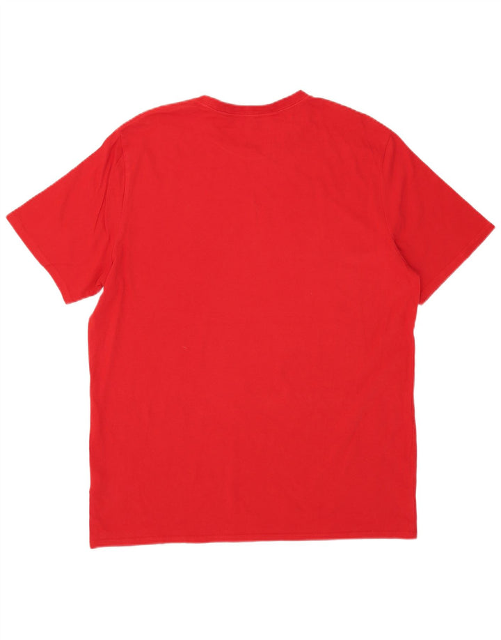 CALVIN KLEIN Ανδρικό γραφικό T-Shirt Top μεγάλο κόκκινο βαμβακερό
