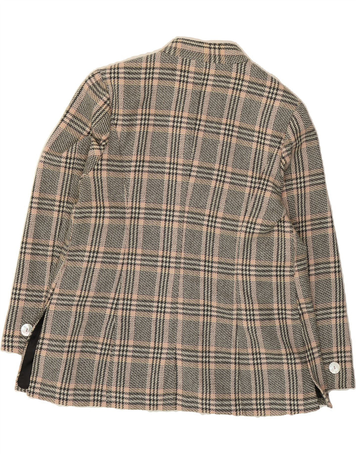 VINTAGE Womens 3 Button Blazer Jacket UK 18 XL Grey Check Vintage Vintage and Second-Hand Vintage from Messina Hembry 