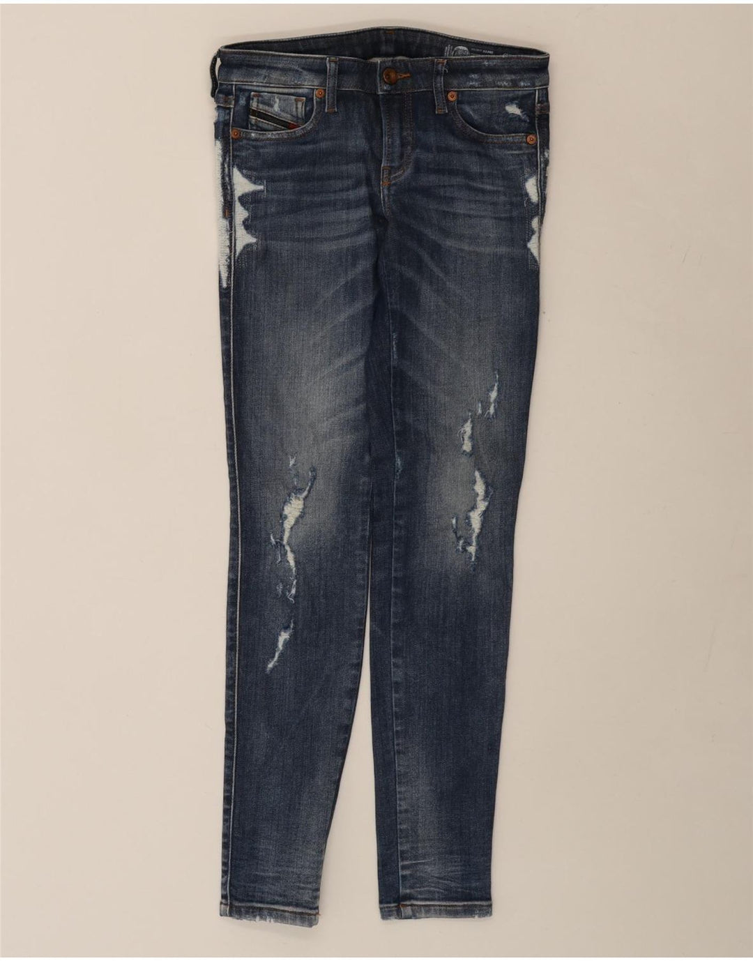 DIESEL Γυναικεία Gracey Distressed Skinny Jeans US 1 XS W25 L29 Navy Blue