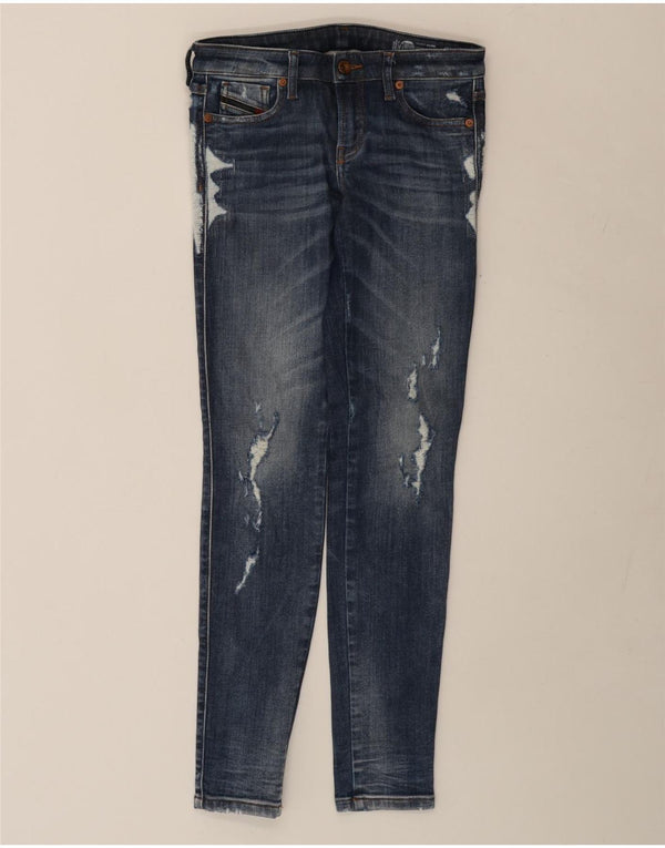 DIESEL Γυναικεία Gracey Distressed Skinny Jeans US 1 XS W25 L29 Navy Blue