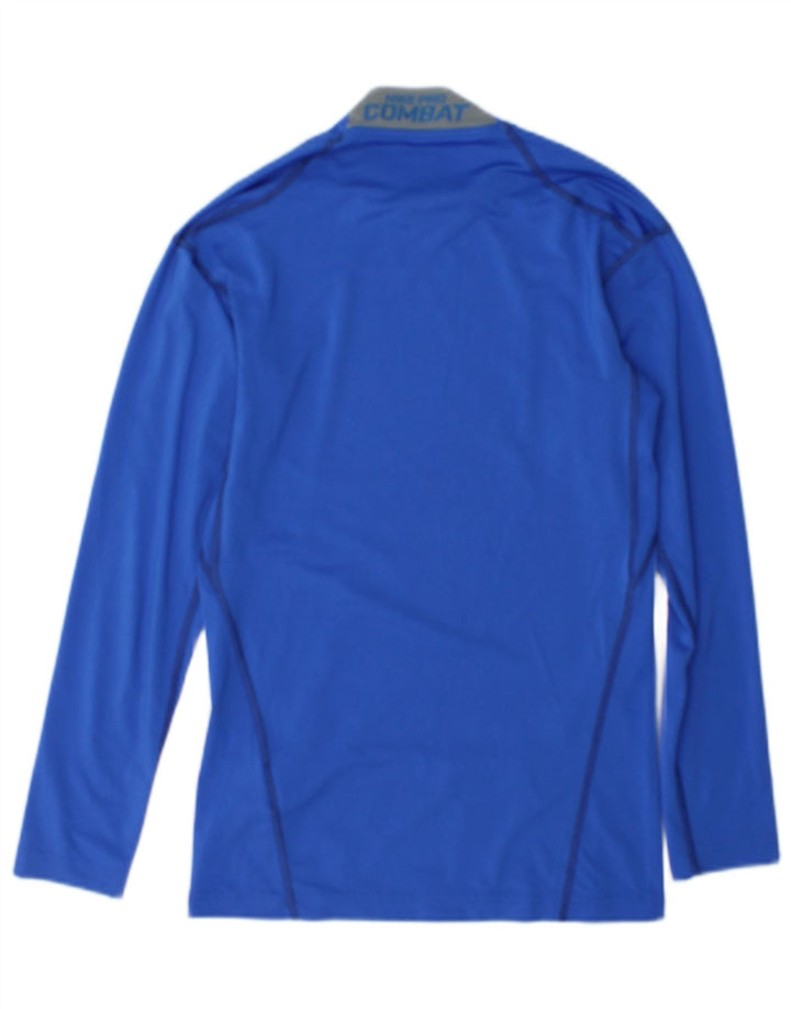Nike Ανδρικό Dri Fit Τοπ Μακρυμάνικο Μικρό Μπλε Πολυεστέρα