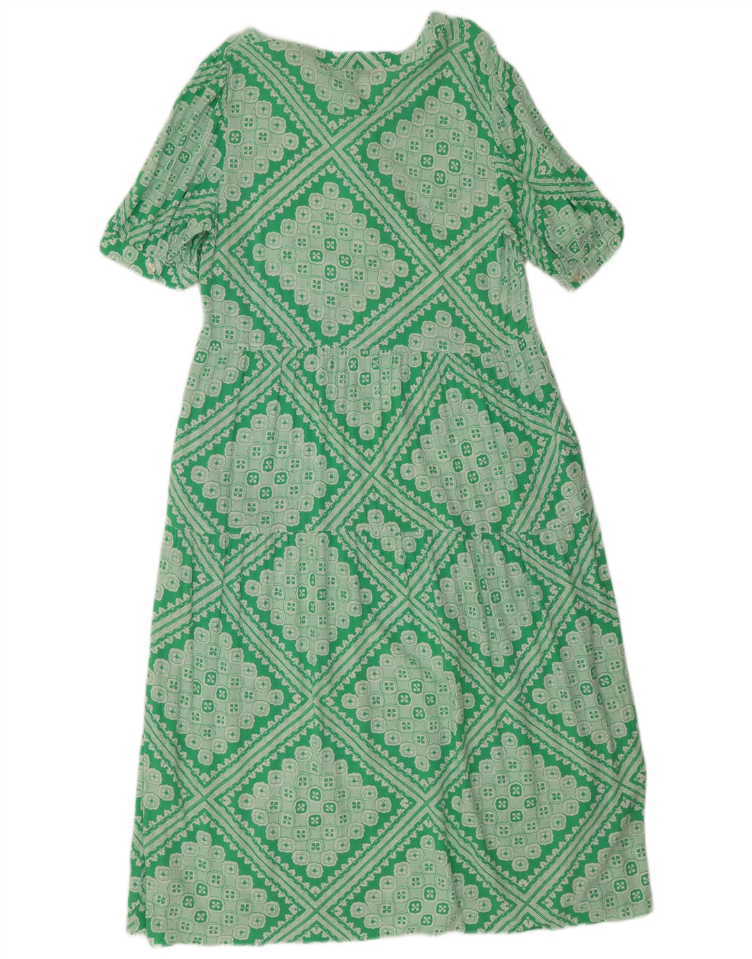 Marks & Spencer Γυναικείο κανονικό φόρεμα A-Line UK 12 Medium Green Geometric