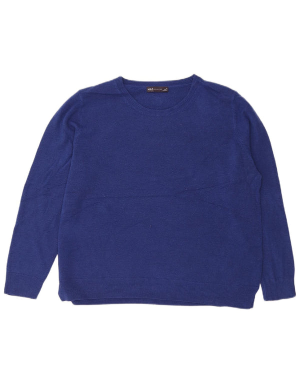 Marks & Spencer Γυναικείο πουλόβερ με λαιμό σκάφος UK 20 2XL Μπλε Ακρυλικό