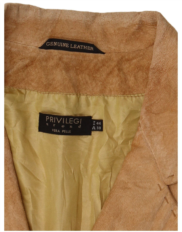 Privilegi γυναικείο σουέτ σακάκι 3 κουμπιών IT 44 Δερμάτινο μεσαίο καφέ