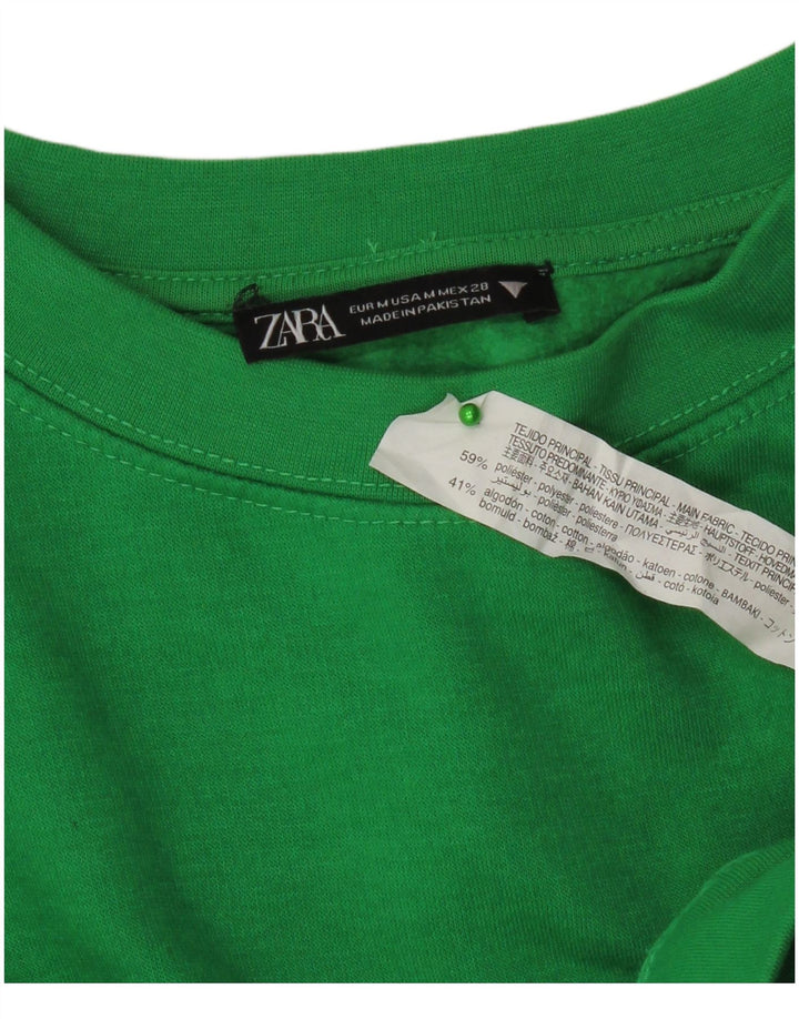 Zara Γυναικεία Φούτερ Jumper UK 14 Μεσαίο Πράσινο Πολυεστέρας