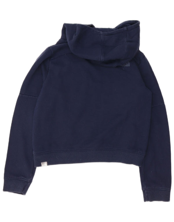 The North Face Girls Crop Graphic Hoodie Jumper 11-12 Years Large Navy Blue
