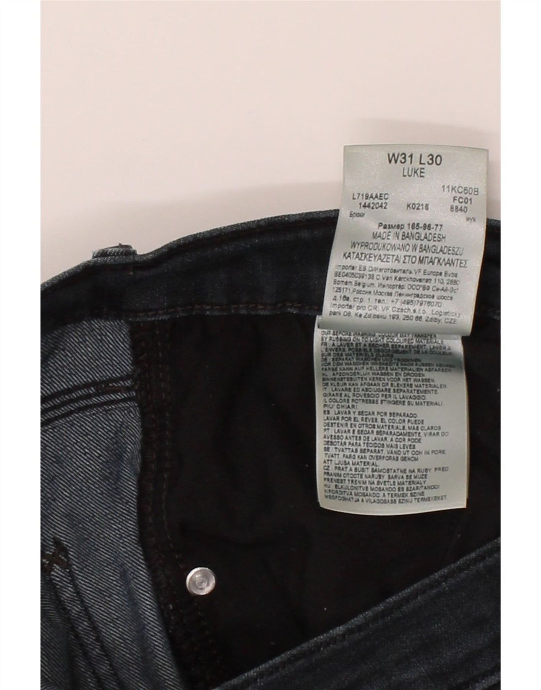 LEE Mens Luke Slim Jeans W31 L25 Navy Blue Cotton Vintage Lee and Second-Hand Lee from Messina Hembry 