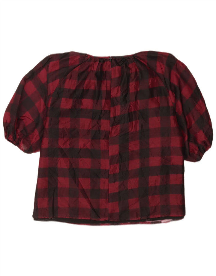 Oasis Γυναικεία μπλούζα 3/4 μανίκια τοπ UK 16 Large Red Gingham