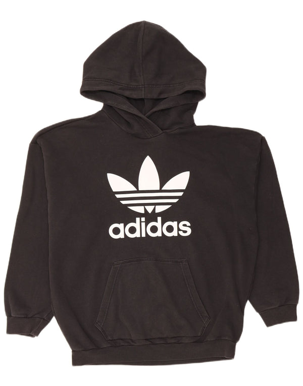 Γυναικείο Adidas Graphic Oversized Hoodie Jumper UK 14 Μεσαίο μαύρο βαμβακερό