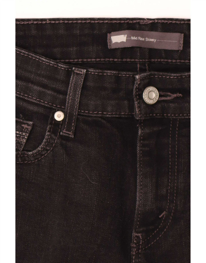 Γυναικείο ψηλό ψηλό στενό τζιν Levi's W30 L30 μαύρο