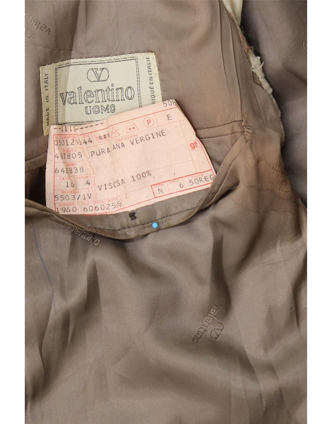 VALENTINO Ανδρικό σακάκι σακάκι με 2 κουμπιά IT 50 μεγάλο μπλε καρό παρθένο μαλλί