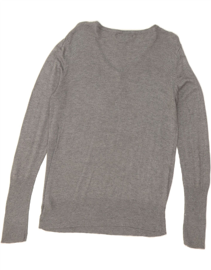 MOSSIMO Womens V-Neck Jumper Sweater UK 18 XL Grey Nylon Vintage Mossimo and Second-Hand Mossimo from Messina Hembry 