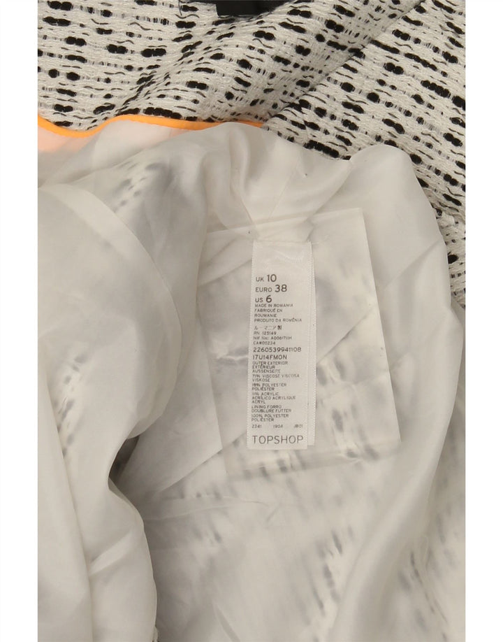 Topshop Γυναικείο Open Blazer Jacket UK 10 Small White Flecked Viscose